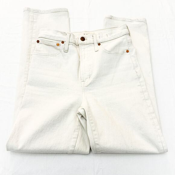 Madewell The Perfect Vintage Straight Jean Cream Denim Jeans Size 26 - Picture 4 of 9
